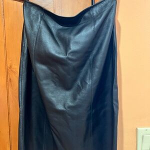 Caslon Black Leather Pencil Skirt